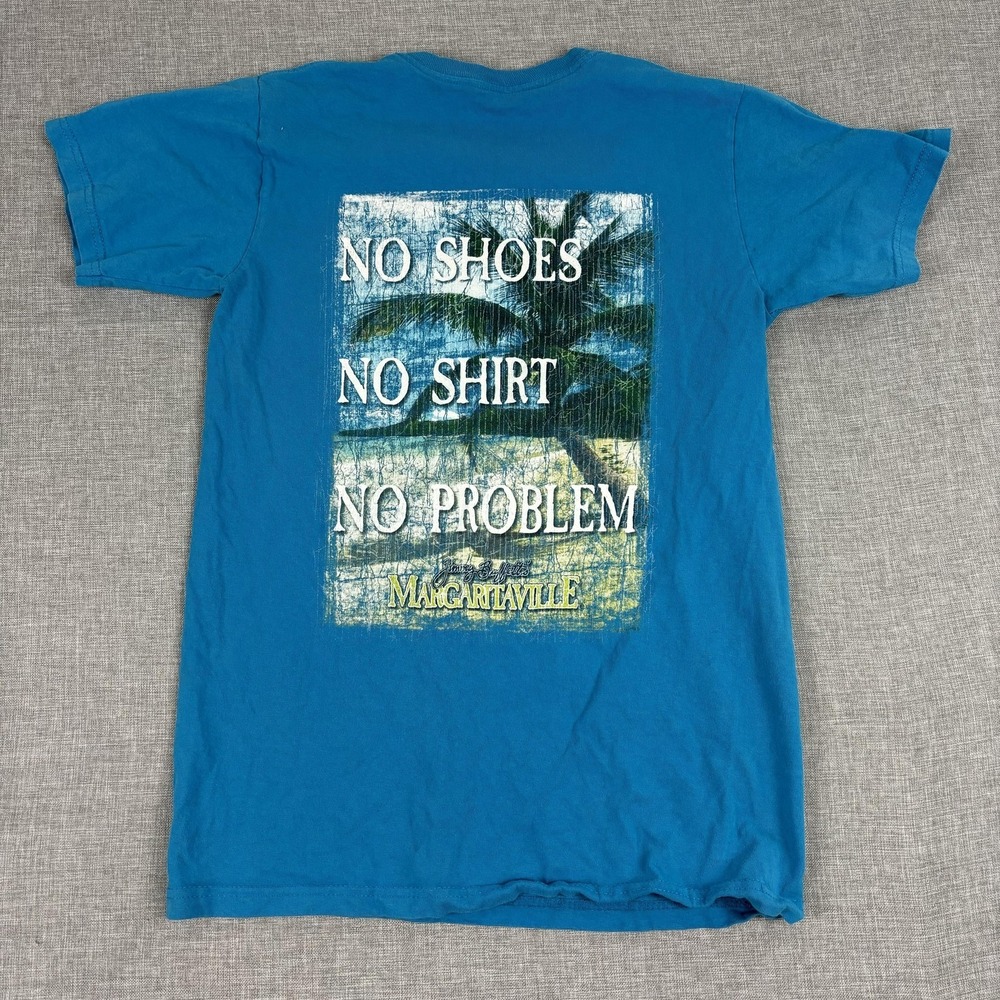 Margaritaville Shirt Mens Small Blue No Shoes No Shirt No Problem Graphic Tee